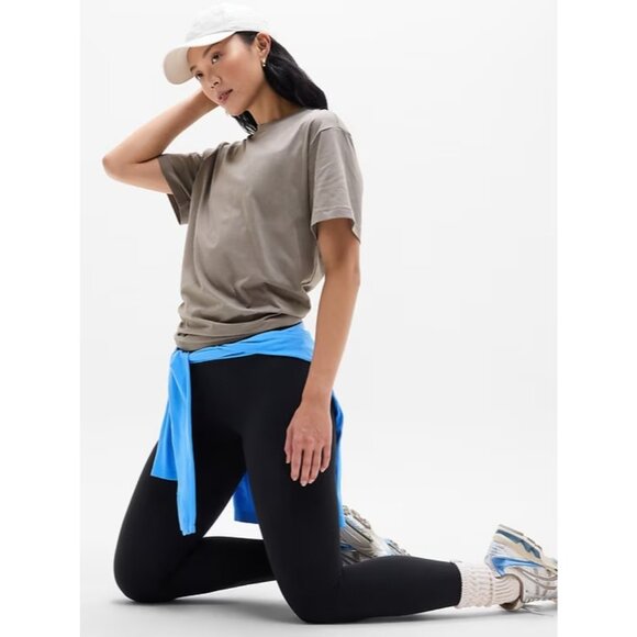 New Athleta M True Cotton Short Sleeve Tee Mortar Mushroom Medium - Picture 2 of 6